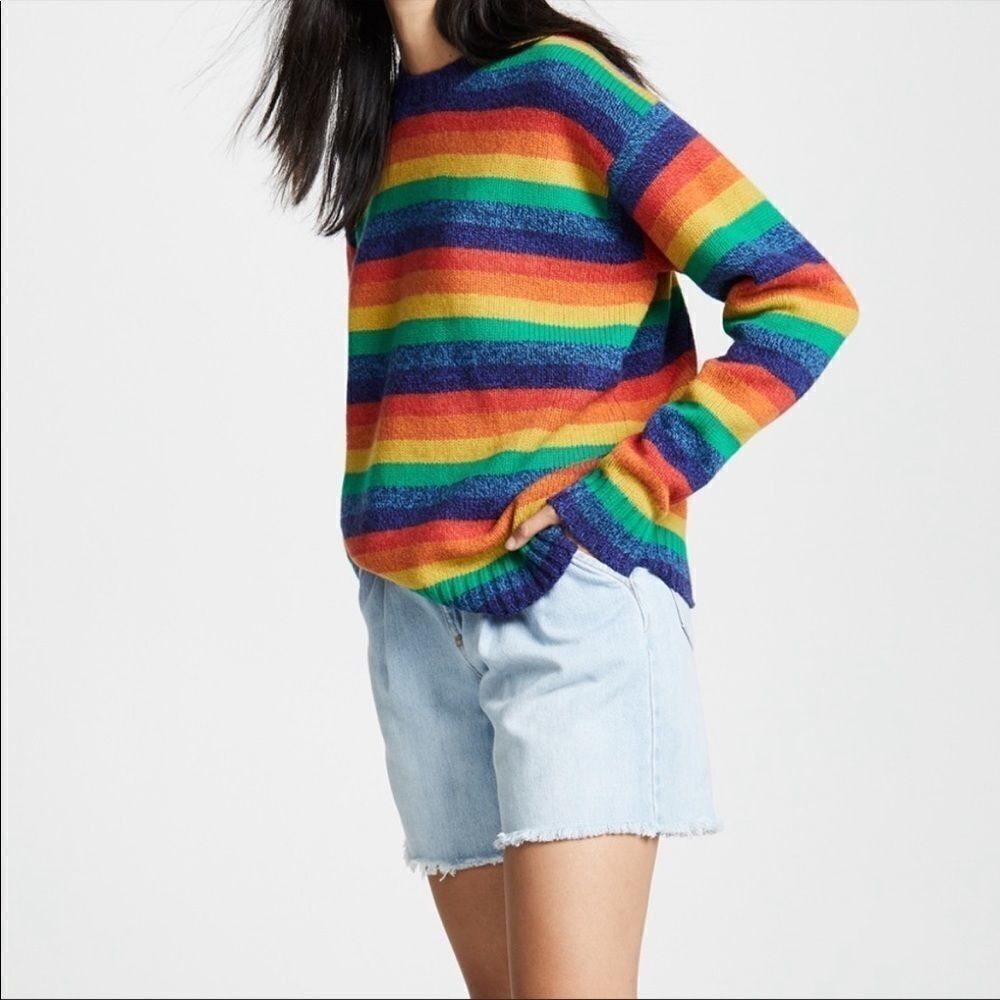 ACNE STUDIOS Rainbow striped wool sweater sz XS‎ - Picture 2 of 4